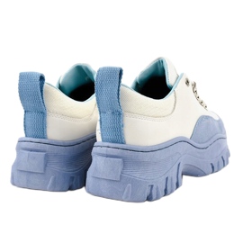 Chaussures de sport femme blanches et bleues PF5329 4