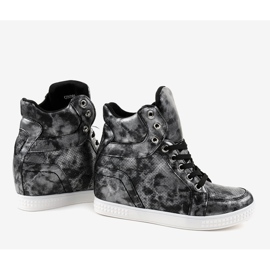 Baskets noires compensées à lacets ON001 le noir 4
