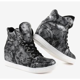 Baskets noires compensées à lacets ON001 le noir 5