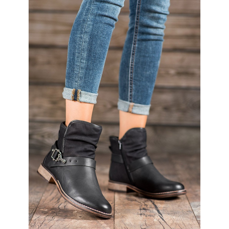 SHELOVET Bottes hautes avec boucle le noir 2 SHELOVET Bottes hautes avec boucle le noir 2