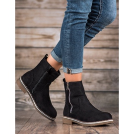 SHELOVET Bottines en daim le noir 3