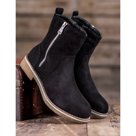 SHELOVET Bottines en daim noir 1