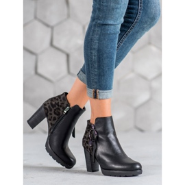 Filippo Bottes pour femmes à imprimé léopard le noir 3