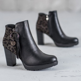 Filippo Bottes pour femmes à imprimé léopard le noir 1
