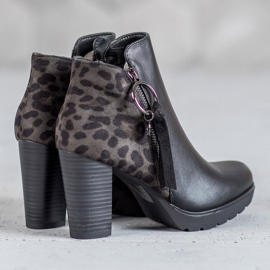 Filippo Bottes pour femmes à imprimé léopard le noir 2