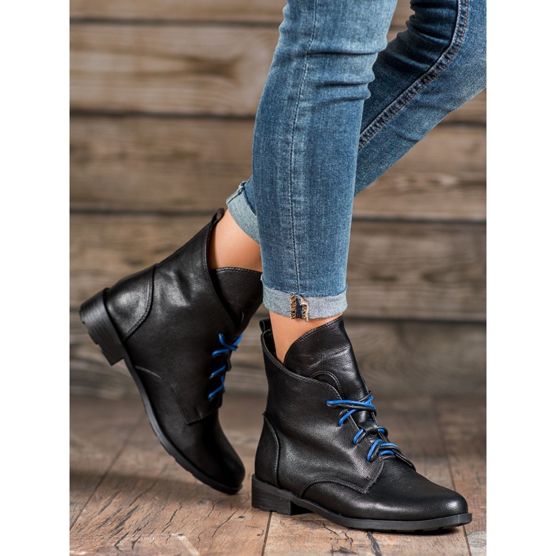 Filippo Bottines à lacets en cuir écologique noir 2
