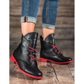 Filippo Bottines à lacets en cuir écologique le noir 1