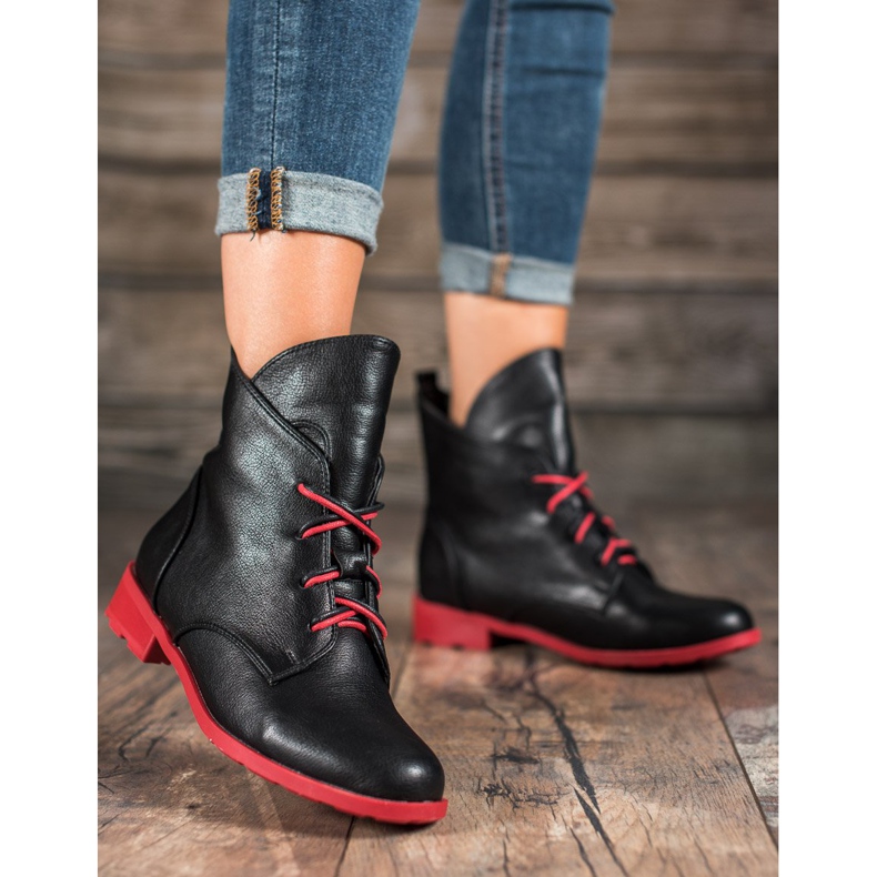 Filippo Bottines à lacets en cuir écologique noir 1
