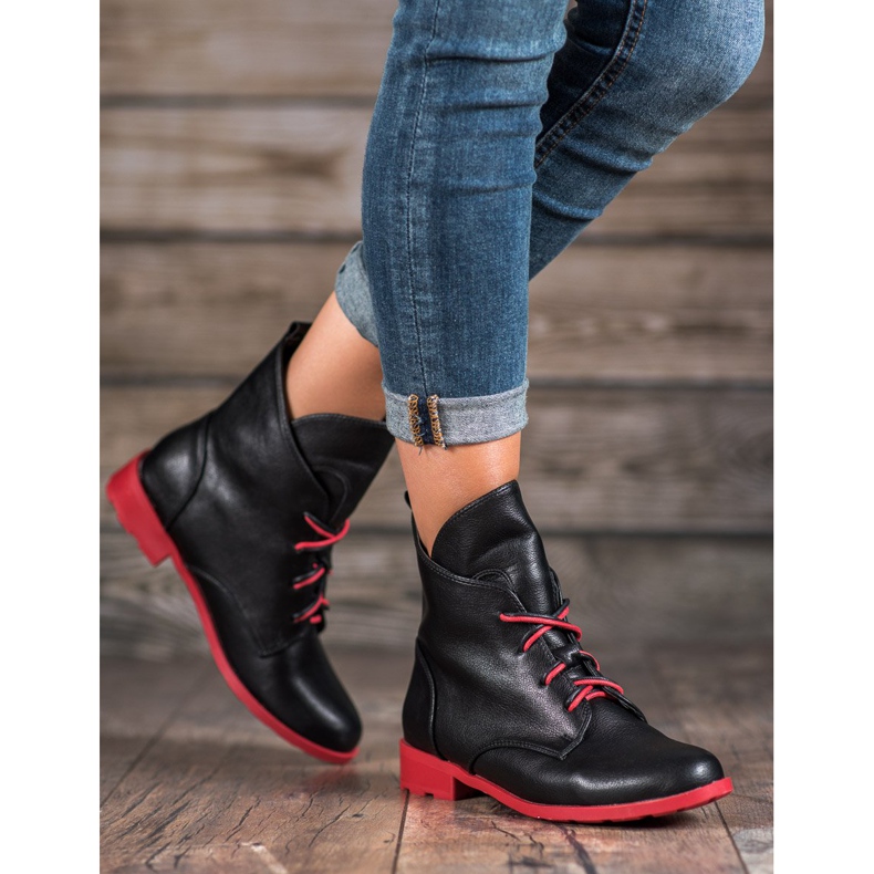 Filippo Bottines à lacets en cuir écologique noir 2