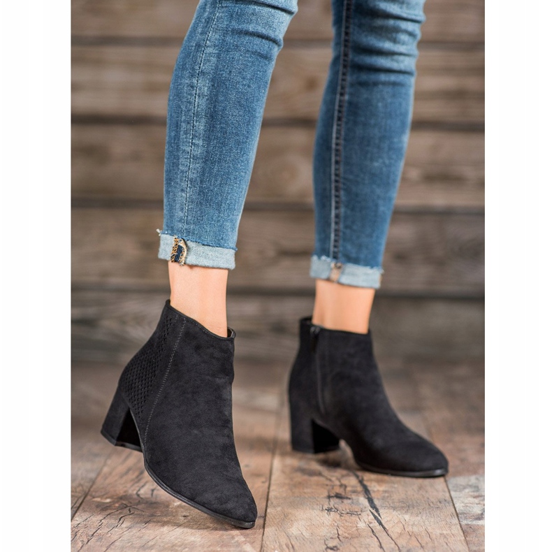 Filippo Bottines à talons en daim le noir 2