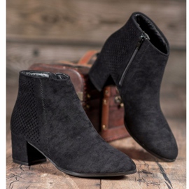 Filippo Bottines à talons en daim noir 1