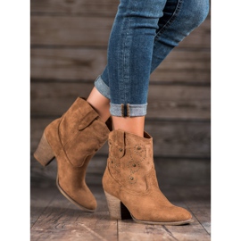 Small Swan Bottes de cow-boy à talons hauts brun 1