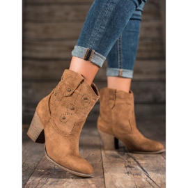 Small Swan Bottes de cow-boy à talons hauts brun 2