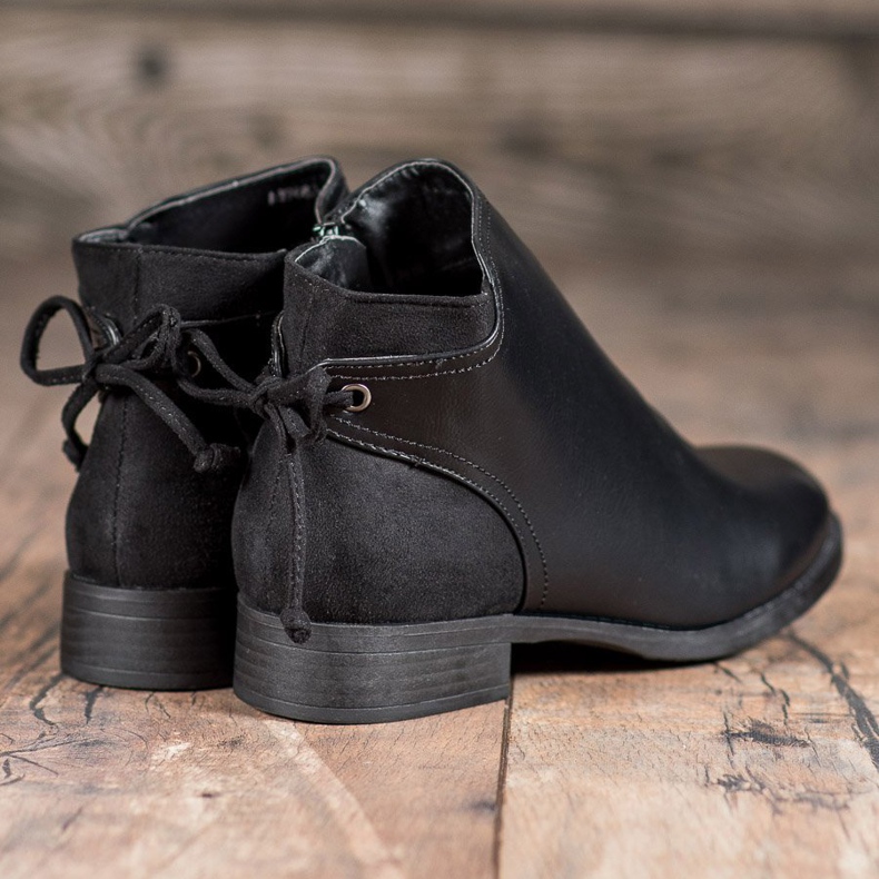 Abloom Bottes En Cuir Écologique Avec Un Noeud le noir 1