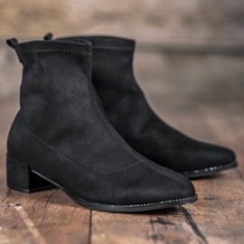 Small Swan Bottines en daim à enfiler le noir 1