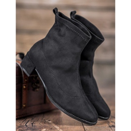 Small Swan Bottines en daim à enfiler le noir 2
