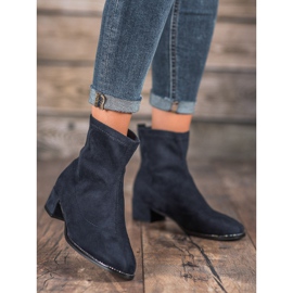 Small Swan Bottines en daim à enfiler bleu 3