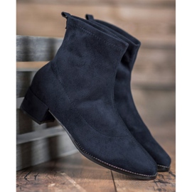 Small Swan Bottines en daim à enfiler bleu 2