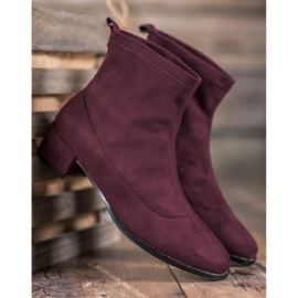 Small Swan Bottines en daim à enfiler rouge 2