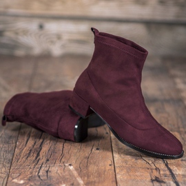 Small Swan Bottines en daim à enfiler rouge 3