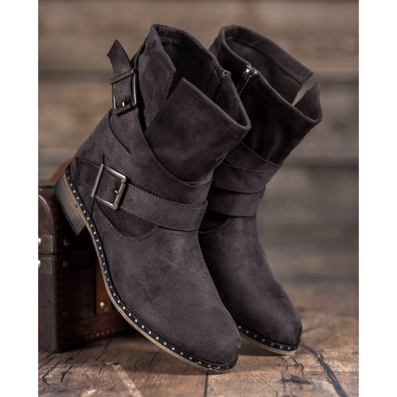 Corina Bottes en daim pour femmes gris 1