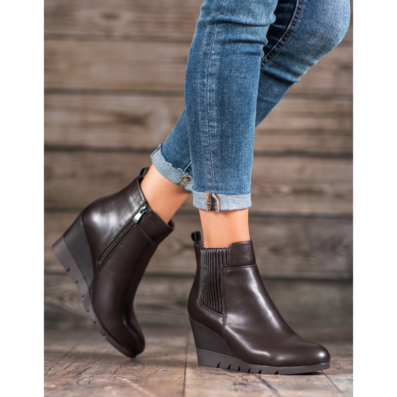 SHELOVET Bottes compensées brun 1