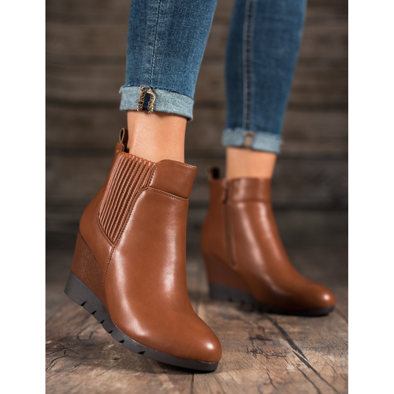 SHELOVET Bottes compensées brun 1