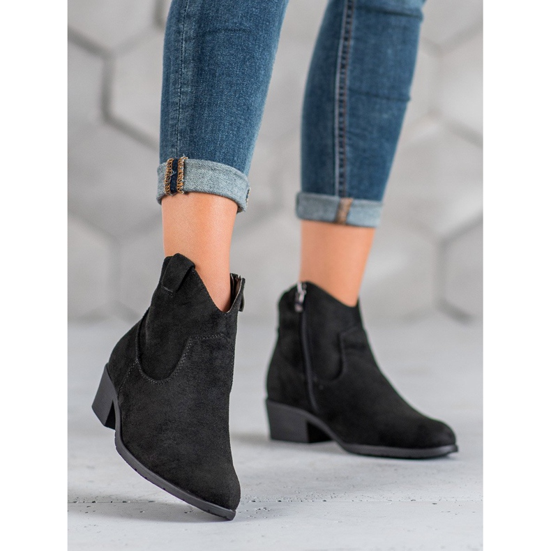 Filippo Bottes de cowboy en daim le noir 2