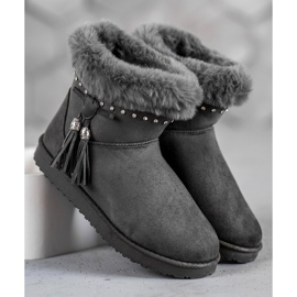 SHELOVET Mukluki avec des cristaux gris 2 SHELOVET Mukluki avec des cristaux gris 2