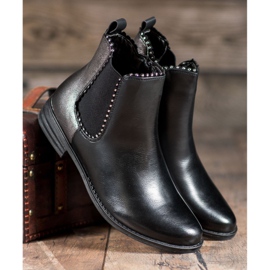 Bella Paris Bottes Classiques Avec Cubic Zirconia le noir 3