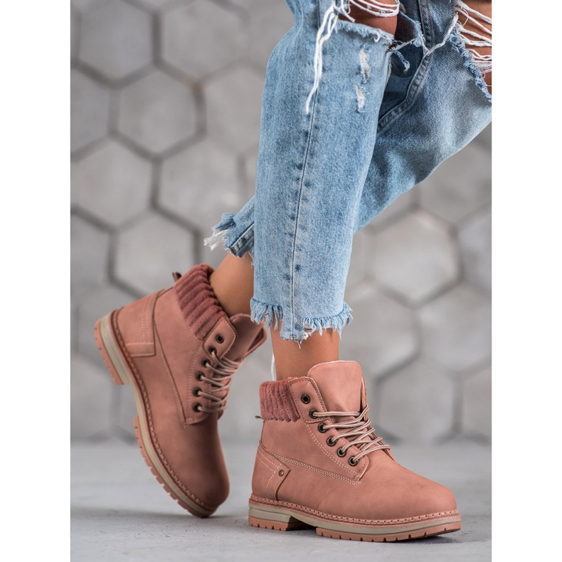 SHELOVET Trappeurs à la mode rose 1