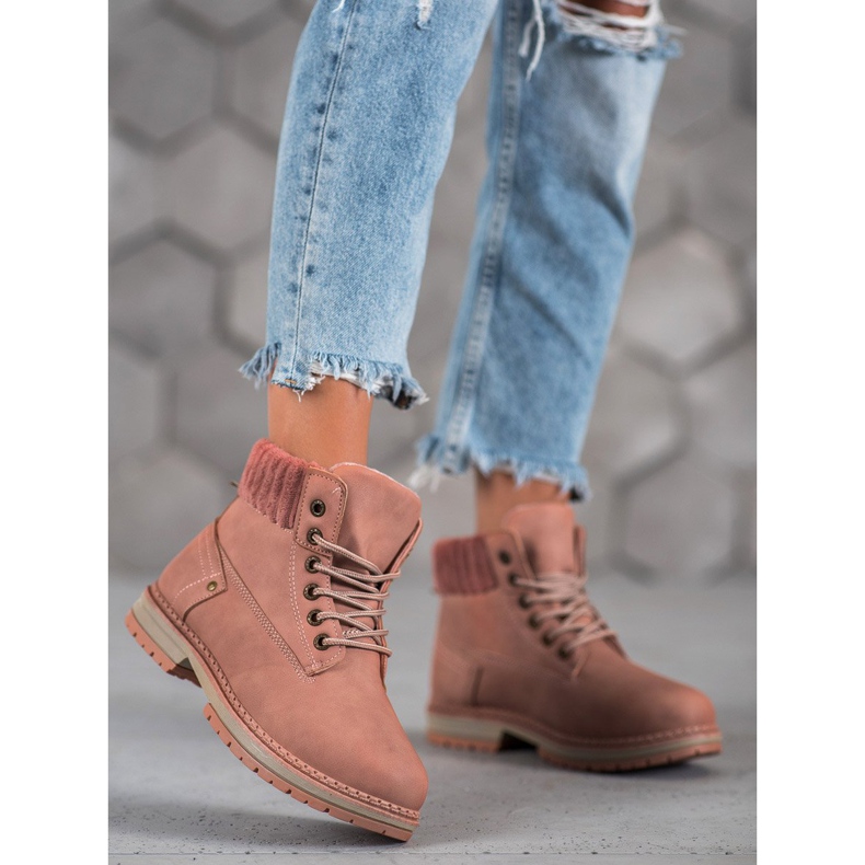 SHELOVET Trappeurs à la mode rose 2