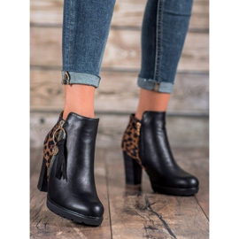 Filippo Bottes pour femmes à imprimé léopard noir multicolore 1