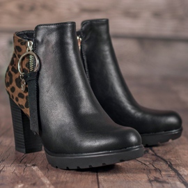 Filippo Bottes pour femmes à imprimé léopard le noir multicolore 2