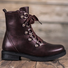 SHELOVET Bottes à lacets rouge multicolore 2 SHELOVET Bottes à lacets rouge multicolore 2