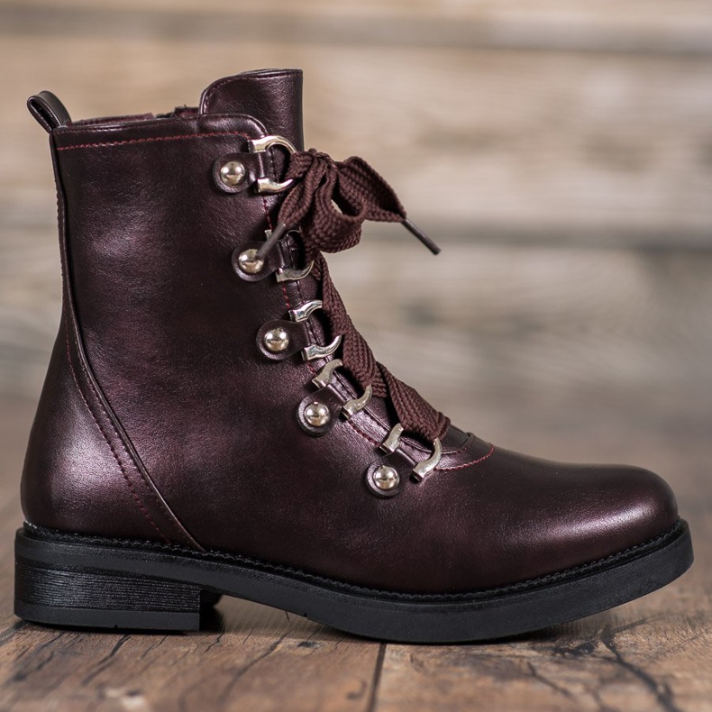 SHELOVET Bottes à lacets rouge multicolore 2 SHELOVET Bottes à lacets rouge multicolore 2