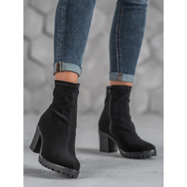 Queentina Bottines à enfiler pour femmes noir 1