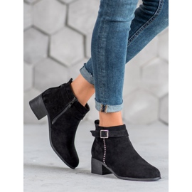 SHELOVET Bottines à talons en daim le noir 2