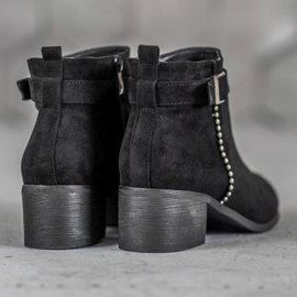 SHELOVET Bottines à talons en daim le noir 4