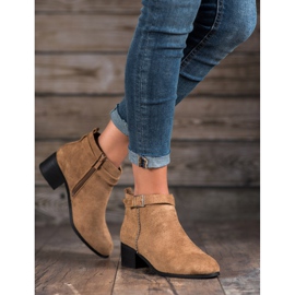 SHELOVET Bottines à talons en daim brun 4