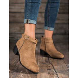SHELOVET Bottines à talons en daim brun 3