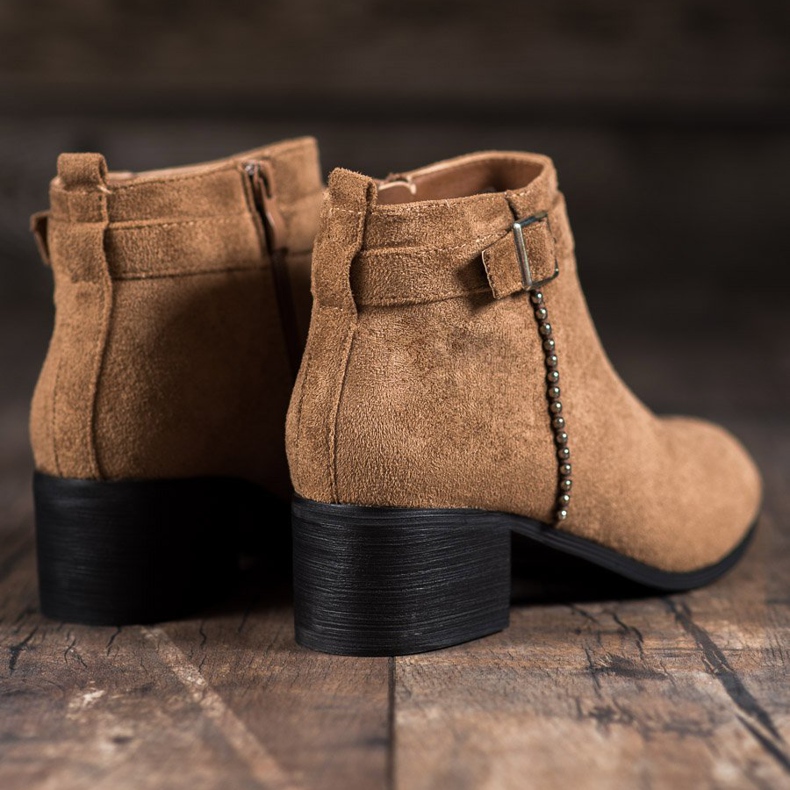 SHELOVET Bottines à talons en daim brun 1