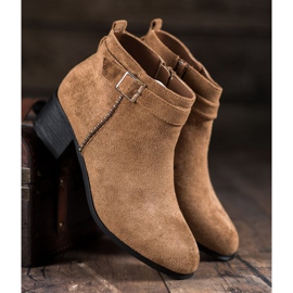 SHELOVET Bottines à talons en daim brun 2