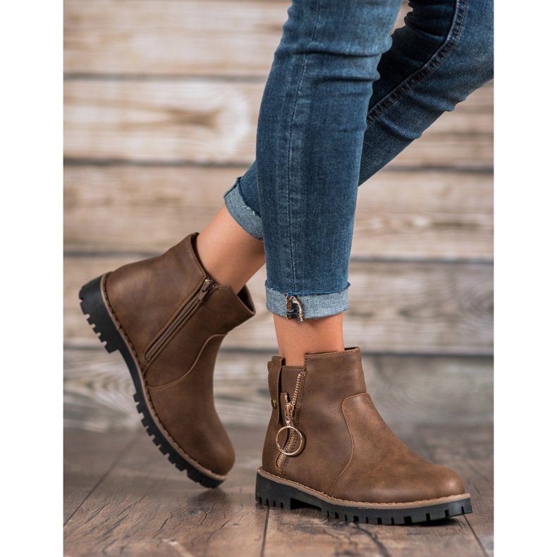 Jumex Bottes avec fermeture éclair décorative brun 1