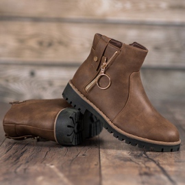 Jumex Bottes avec fermeture éclair décorative brun 3