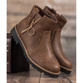 Jumex Bottes avec fermeture éclair décorative brun 4