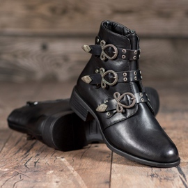 Anesia Paris Bottes noires à boucles 1