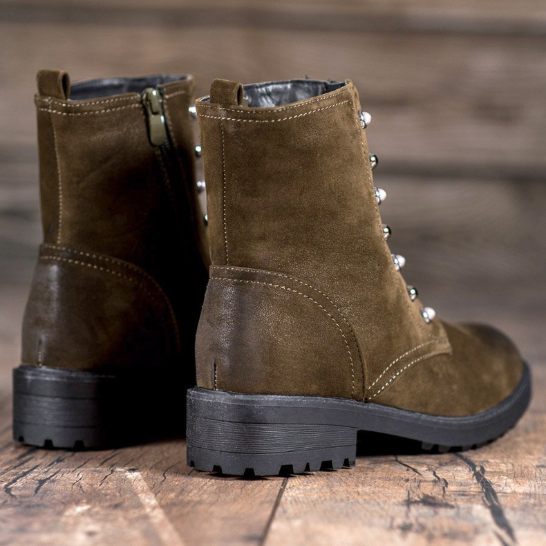 S. BARSKI Bottes hautes avec perles vert 1 S. BARSKI Bottes hautes avec perles vert 1