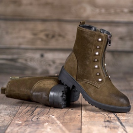 S. BARSKI Bottes hautes avec perles vert 2 S. BARSKI Bottes hautes avec perles vert 2