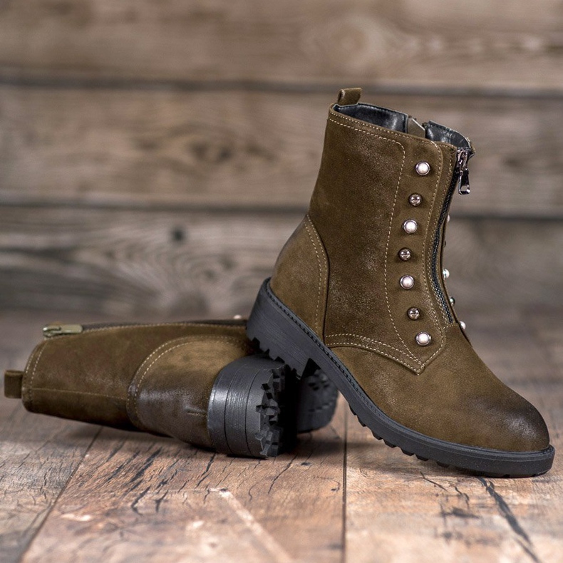 S. BARSKI Bottes hautes avec perles vert 2 S. BARSKI Bottes hautes avec perles vert 2